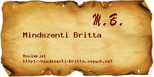 Mindszenti Britta névjegykártya